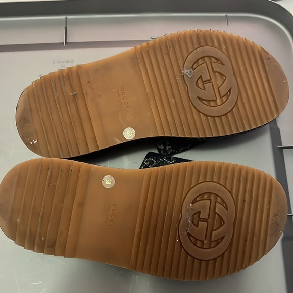 Authentic Gucci GG Logo Denim Slides - Picture 3 of 12
